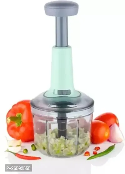 BMV Push Chopper Hand Push Chopper 900 ML with 4 Stainless Steel Blades Vegetable  Fruit Chopper  (Pack Of 1)-thumb0