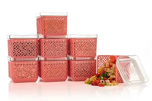 BMV Pack Of 12 Unbreakable AiR Tight Square Plastic Containers Set for Kitchen Storage 500 ml Kitchen Container, Storage Containers for BPA-Free, Flour| Cereals | Snacks | Stackable | Modular ( PINK)-thumb4