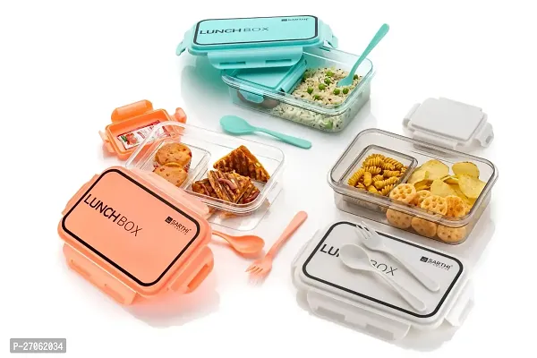 BMV Leak-Proof Plastic Lunch Box Tiffin Box for School ndash; Lunch Box for Kids, Cartoon Lunch Box with Small Container and Fork, School Tiffin Box for Boys, Girls ( Pack Of 1,Multicolor )-thumb4