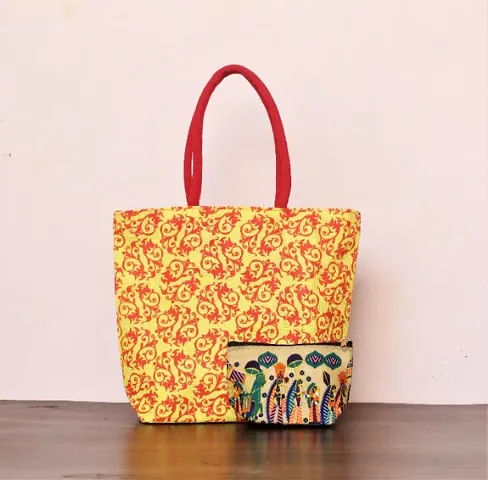 Stylish Printed Jute Bags For Women