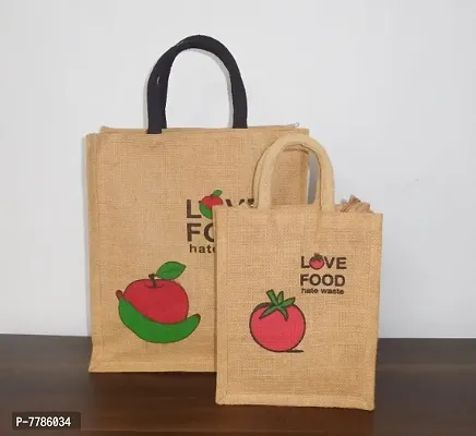 Attractive Love Food Jute Lunch Bag Big and Small For Every