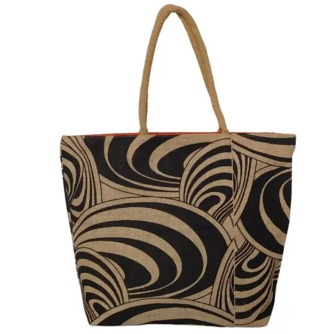 Trendy Jute Printed Shopping Bag