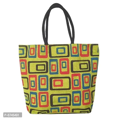Trendy Jute Printed Shopping Bag