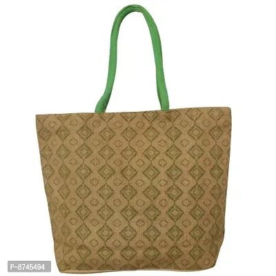 Trendy Jute Printed Shopping Bag-thumb0