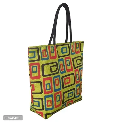 Trendy Jute Printed Shopping Bag-thumb3