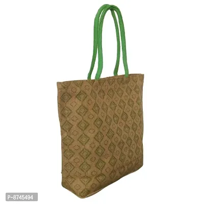 Trendy Jute Printed Shopping Bag-thumb4