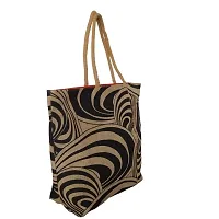 Trendy Jute Printed Shopping Bag-thumb2