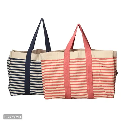 Canvas Bag - 2 Pack Cotton Canvas Grocery Shopping Bag - Reusable Cloth Tote Bag - Vegetable Bags for Market-thumb0