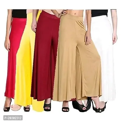 Stunning Lycra Solid Palazzo For Women- Pack Of 5