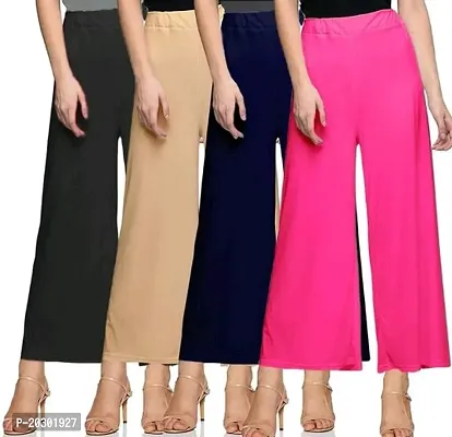 Stunning  Lycra Solid Palazzo For Women- Pack Of 4