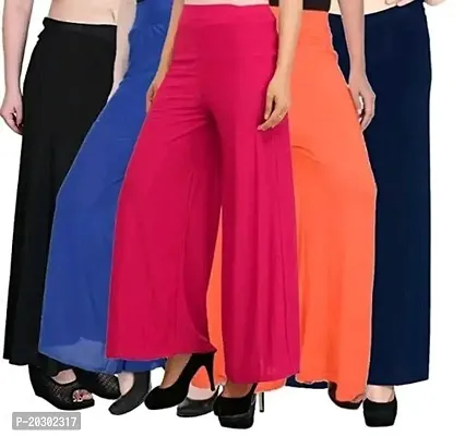 Stunning Lycra Solid Palazzo For Women- Pack Of 5