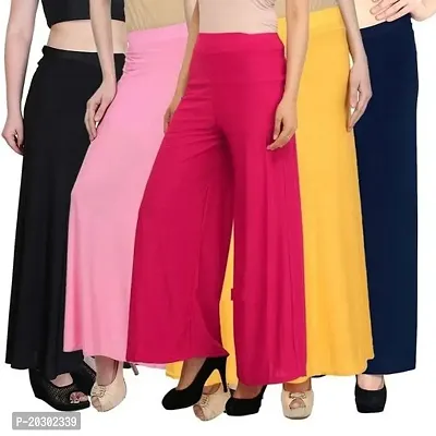 Stunning Lycra Solid Palazzo For Women- Pack Of 5