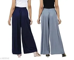 JODHPURS Women's Lycra Relaxed Fit Wide Leg Stylish and Comfortable Palazzo Pants (Combo Pack of 2) (P2_131)-thumb1