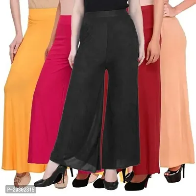 Stunning Lycra Solid Palazzo For Women- Pack Of 5