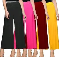 Stunning  Polyester Blend Solid Palazzo For Women Pack of 4-thumb1