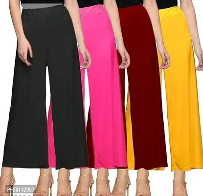 Stunning  Polyester Blend Solid Palazzo For Women Pack of 4-thumb2