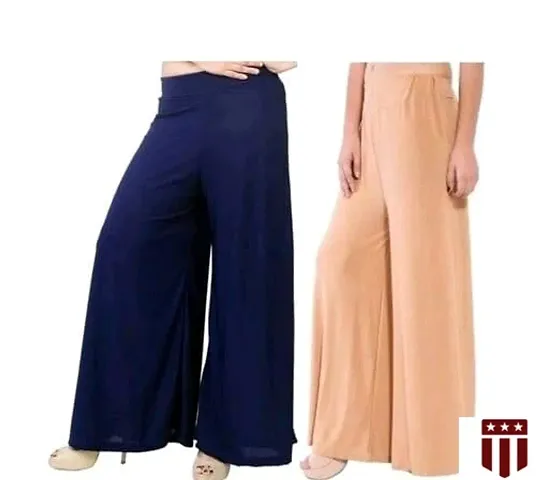 Pack Of 2 Stylish Lycra Palazzo Pants