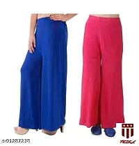 JODHPURS Women's Lycra Relaxed Fit Wide Leg Stylish and Comfortable Palazzo Pants (Combo Pack of 2) (P2_118)-thumb1