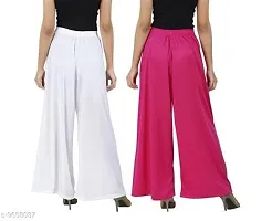 JODHPURS Women's Lycra Relaxed Fit Wide Leg Stylish and Comfortable Palazzo Pants (Combo Pack of 2) (P2_140)-thumb2