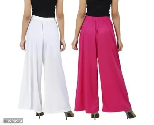 JODHPURS Women's Lycra Relaxed Fit Wide Leg Stylish and Comfortable Palazzo Pants (Combo Pack of 2) (P2_140)-thumb3