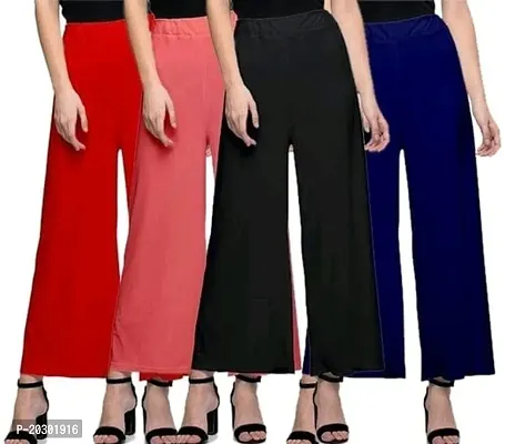 Stunning  Lycra Solid Palazzo For Women- Pack Of 4