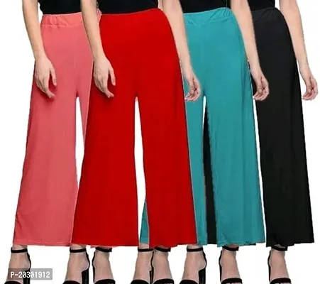 Stunning  Lycra Solid Palazzo For Women- Pack Of 4