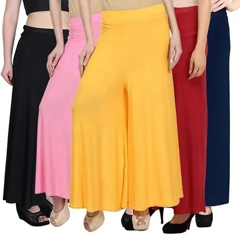 Stunning Lycra Solid Palazzo For Women- Pack Of 5