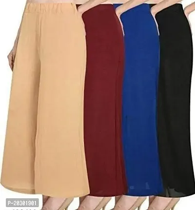 Stunning  Lycra Solid Palazzo For Women- Pack Of 4-thumb0