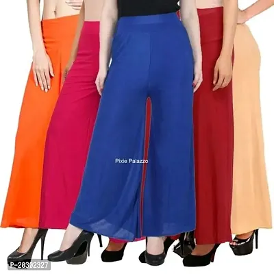 Stunning Lycra Solid Palazzo For Women- Pack Of 5-thumb0