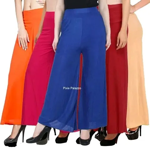 Stunning Lycra Solid Palazzo For Women- Pack Of 5