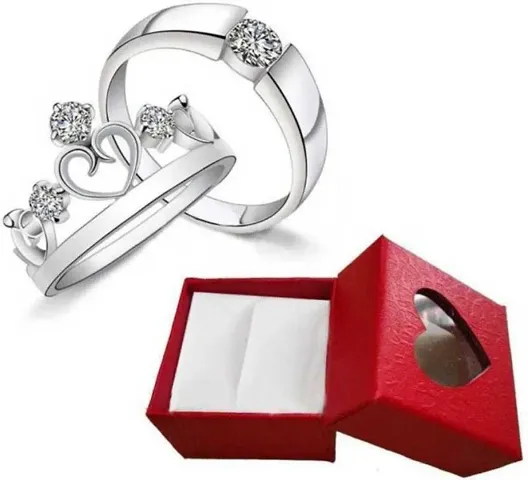 Stainless Steel Artificial Stone Couple Rings