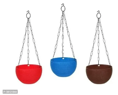 Hanging Flower Pot with Metal Hanging Chain Multi Pack of 3-thumb0