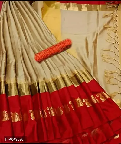 Beautiful Cotton Silk Saree with Blouse piece-thumb0