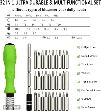FOZZBEE Screwdriver Set with Case, 32 In 1 Mini Magnetic Screwdriver Kit with 30 Bitts Including Screwdriver Set Perfect for Daily Repairs