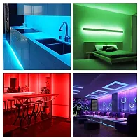 FOZZBEE 5 Meter Led Strip Lights Waterproof Led Light Strip with Bright RGB Color Changing Light Strip with 24 Keys Ir Remote Controller and Supply for Home (Multicolor)-thumb1
