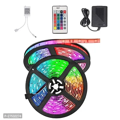 FOZZBEE 5 Meter 5050 LED Strip Lights, 300 Led RGB Strip Light with Adaptor, Operated with 16 Modes Remote Controller Multicolor LED Lights for Home Decoration, Diwali, Ceiling, TV-thumb0