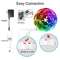 FOZZBEE 5 Meter 5050 LED Strip Lights, 300 Led RGB Strip Light with Adaptor, Operated with 16 Modes Remote Controller Multicolor LED Lights for Home Decoration, Diwali, Ceiling, TV-thumb3