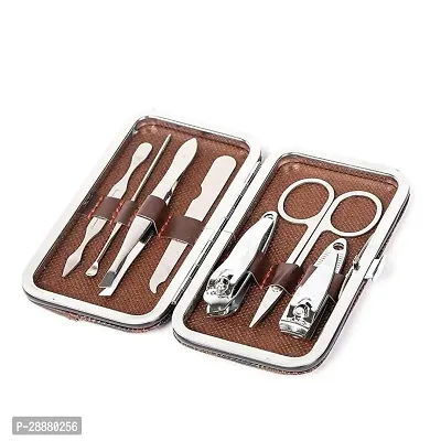 FOZZBEE Manicure Set 7 in 1 Stainless Steel Professional Manicure Kit Nail Scissors Grooming Kit with Leather Travel Case Manicure Kit-thumb0