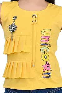 A.S SAHANARA DRESSES Crepe Casual Printed Top and Shorts Set for Girls Kids-thumb1