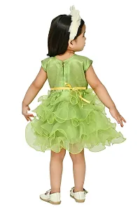 A.S SAHANARA DRESSES Tissue Casual Solid Mini Frock Dress for Girls-thumb2