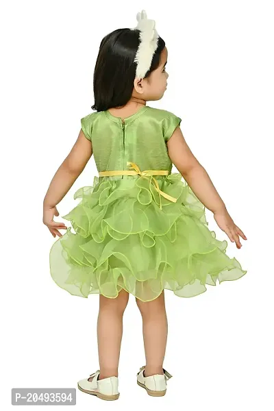 A.S SAHANARA DRESSES Tissue Casual Solid Mini Frock Dress for Girls-thumb3