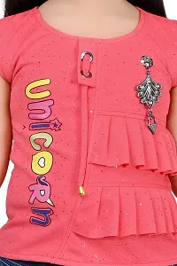 A.S SAHANARA DRESSES Crepe Casual Printed Top and Shorts Set for Girls Kids-thumb1