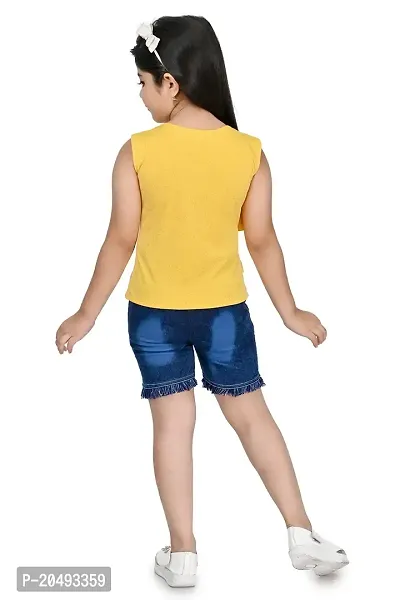A.S SAHANARA DRESSES Crepe Casual Printed Top and Shorts Set for Girls Kids-thumb5