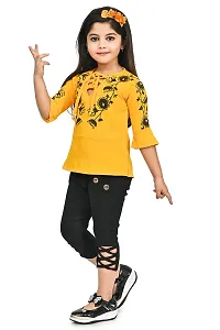 A.S SAHANARA DRESSES Crepe Casual Printed Top and Pant Set for Girls Kids-thumb4
