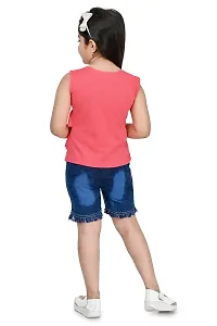 A.S SAHANARA DRESSES Crepe Casual Printed Top and Shorts Set for Girls Kids-thumb4
