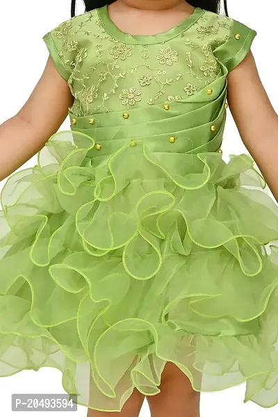 A.S SAHANARA DRESSES Tissue Casual Solid Mini Frock Dress for Girls-thumb5