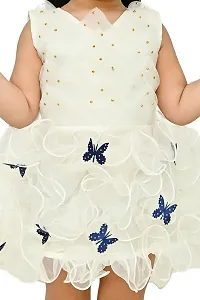 A.S SAHANARA DRESSES Tissue Casual Solid Mini Butterfly Frock Dress for Girls-thumb3