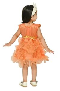 A.S SAHANARA DRESSES Tissue Casual Solid Mini Frock Dress for Girls-thumb1