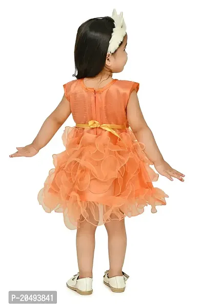 A.S SAHANARA DRESSES Tissue Casual Solid Mini Frock Dress for Girls-thumb2