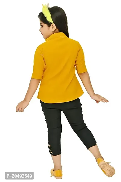 A.S SAHANARA DRESSES Crepe Casual Solid Top and Pant Set for Girls Kids-thumb3